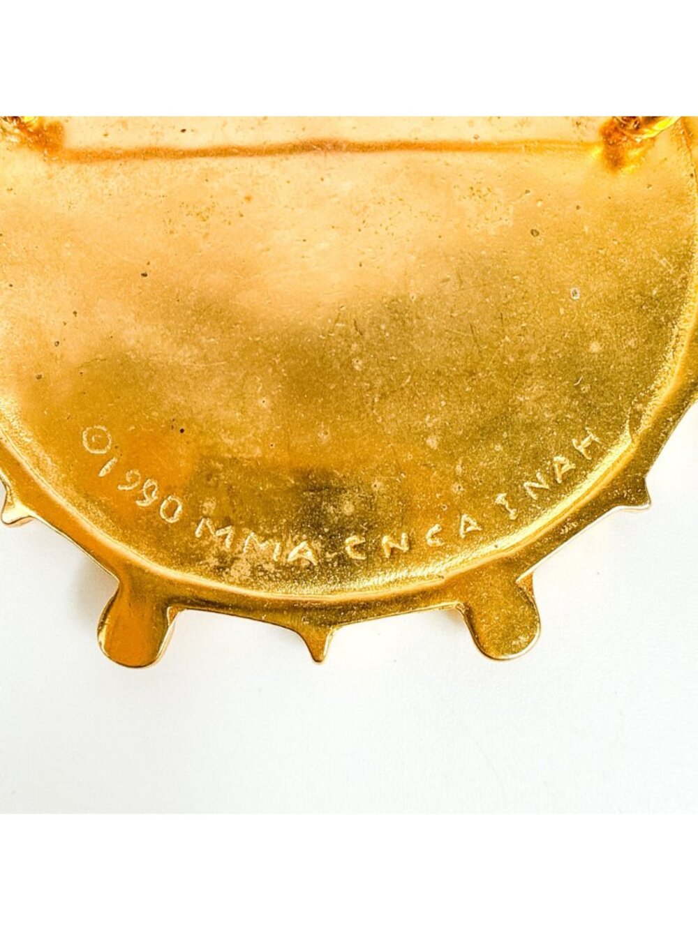 Vintage Metropolitan MMA 1990 Inca Inah Mayan Gold Tone Calendar Brooch Pendant - Picture 4 of 5